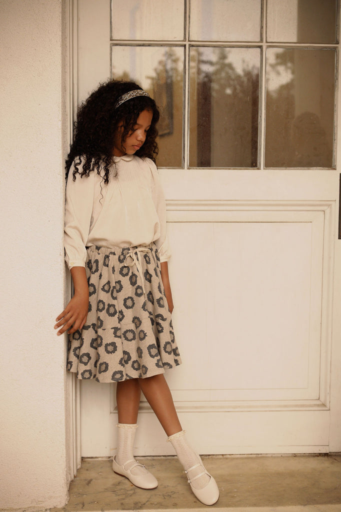 Bamboo Leopard Flare Skirt - Beige
