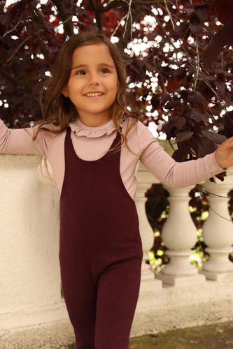 Bamboo Shoulder Bow Knit Romper - Burgundy