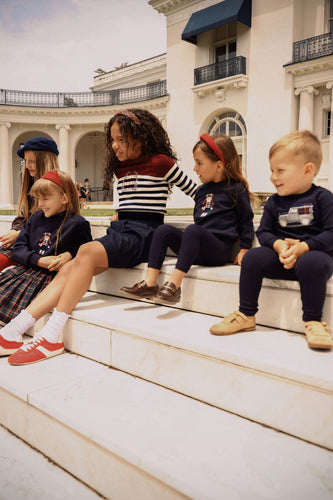 Bamboo Truck Embroidered Sweatshirt Set - Navy