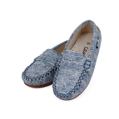 Camille Shoes Stella -LEATHER Faded Blue Denim MATERIALS LOOK