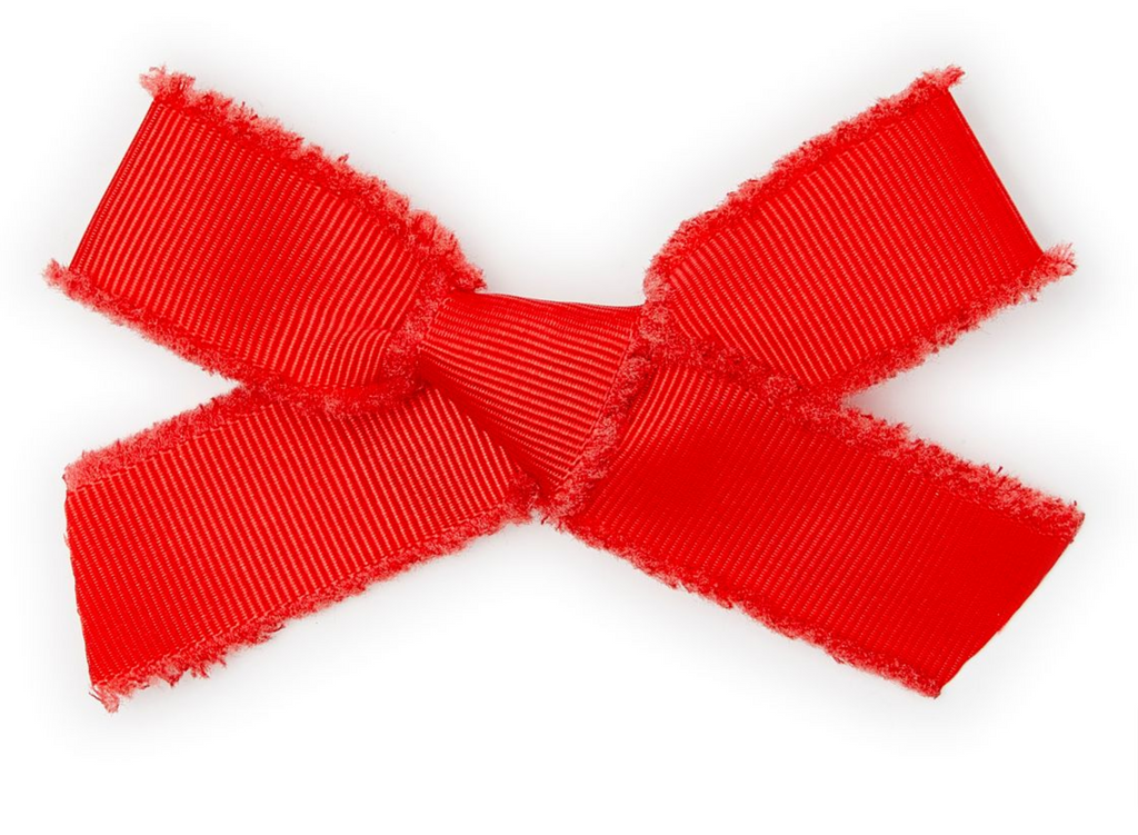 Le Enfant Raw Edge Bows Red TWO PACK