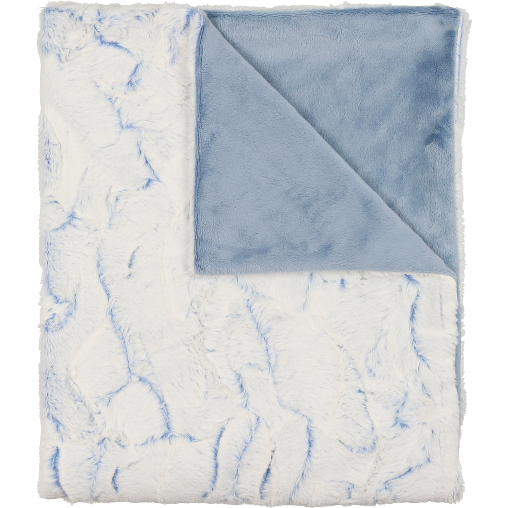 Peluche Crushed Blue Frost Blanket
