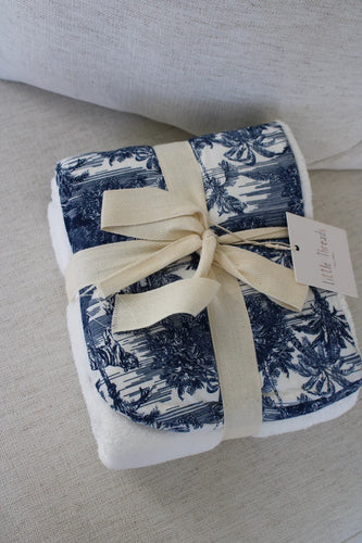 Little Threads Blue Toile Hooded Towel