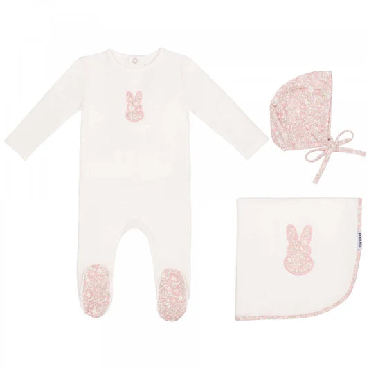 Mini Label Girls Liberty Bunny Layette Set - White