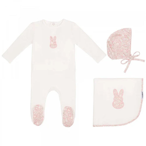 Mini Label Girls Liberty Bunny Layette Set - White
