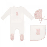 Mini Label Girls Liberty Bunny Layette Set - White