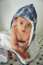 Load image into Gallery viewer, Little Threads Blue Toile Hooded Towel