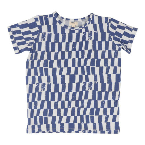 Lil Legs Boys Checked Tee - Blue