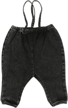 Load image into Gallery viewer, Lil Legs Bubble Suspender Pants - Black Wash