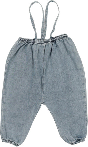 Lil Legs - Bubble Suspender Pants - Light Wash
