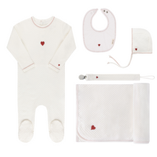 Load image into Gallery viewer, Ely&#39;s &amp; Co Cotton- Embroidered Heart and Star 5PC Layette Set - Heart/Ivory