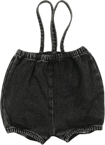Lil Legs - Bubble Suspender Shorts - Black Wash