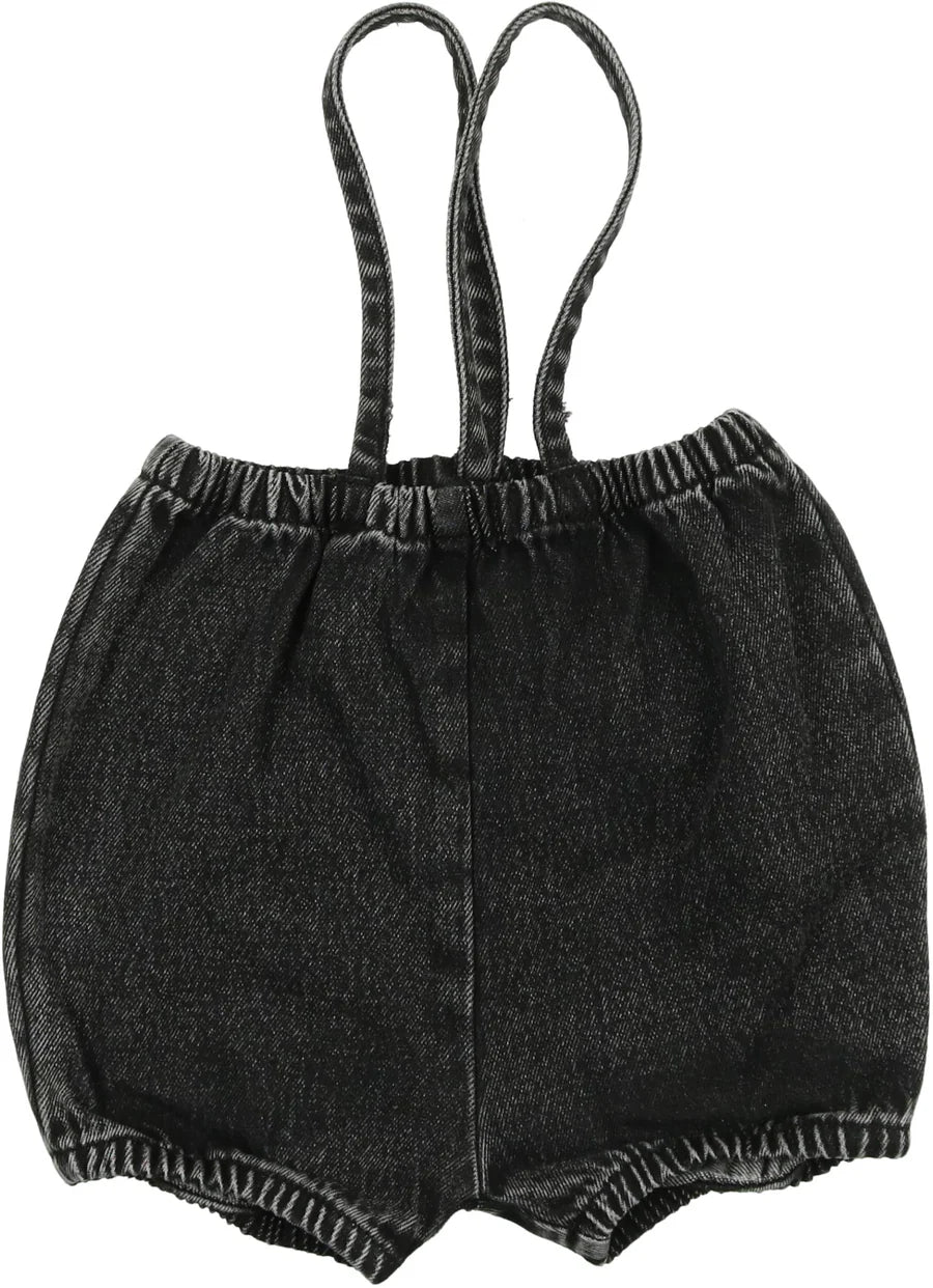 Lil Legs - Bubble Suspender Shorts - Black Wash – Moonlight Lil Legs - Bubble Suspender Shorts - Black Wash – Moonlight