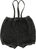 Lil Legs - Bubble Suspender Shorts - Black Wash