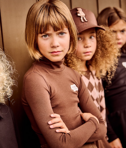 Little Parni Solid Turtleneck (K712) - Brown