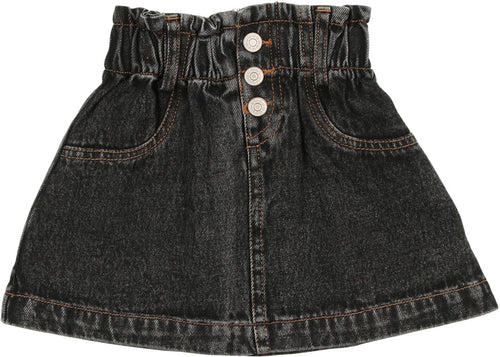 Lil Legs Paperbag Skirt - Black Denim