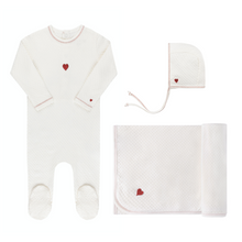 Load image into Gallery viewer, Ely&#39;s &amp; Co Cotton- Embroidered Heart and Star 3PC Layette Set - Heart/Ivory