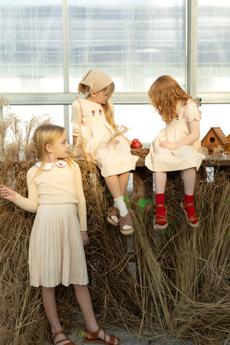 Nou Nelle Peach Knit Sweater And Skirt Set