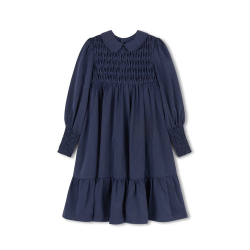 Velvette Label Blue Striped Smock Dress