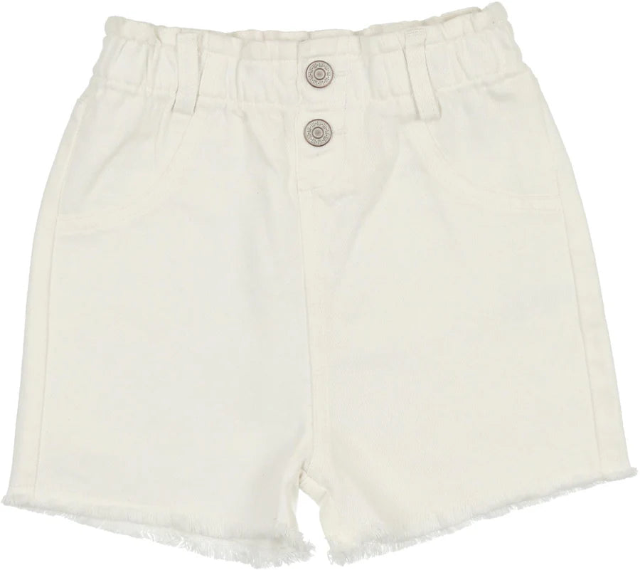 Lil Legs  Paperbag Shorts - White Denim