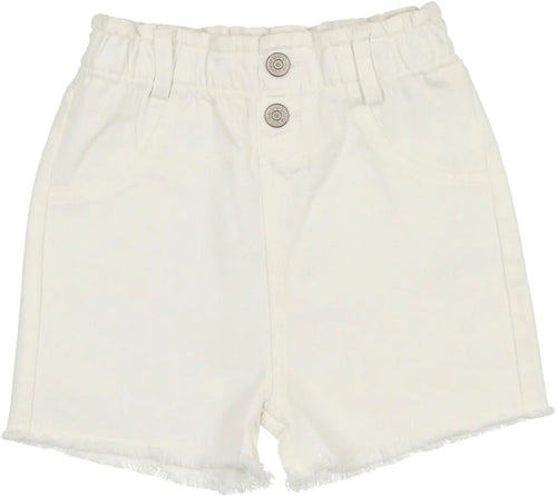 Lil Legs  Paperbag Shorts - White Denim