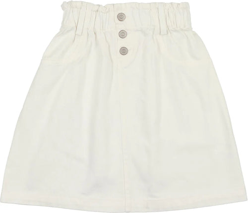 Lil Legs Paperbag Skirt - White Denim