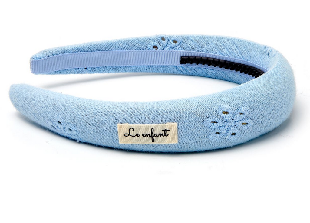 Le Enfant Basic Pointelle Headband Light Blue