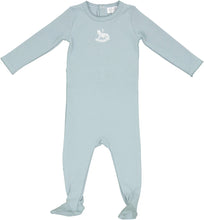 Load image into Gallery viewer, Bopop Rocking Horse Embroidered Footie &amp; Beanie - Sky Blue