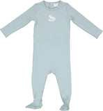 Bopop Rocking Horse Embroidered Footie & Beanie - Sky Blue