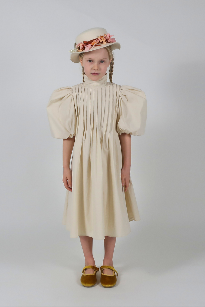 Tia Cibani Harriet Pin Tuck Dress - Ivory