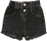 Lil Legs  Paperbag Shorts - Black Wash