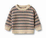 Wheat Harlow Jacquard Pullover - Grey Blue
