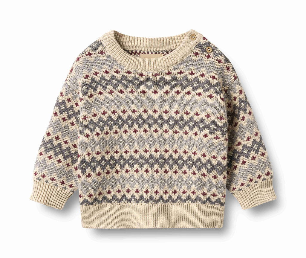 Wheat Harlow Jacquard Pullover - Flint