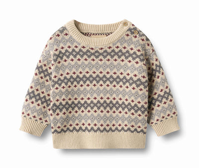 Wheat Harlow Jacquard Pullover - Flint