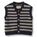 Wheat Pete Knit Vest - Navy Stripe