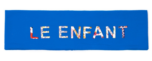 Le Enfant Floral Text Sweatband Royal Blue