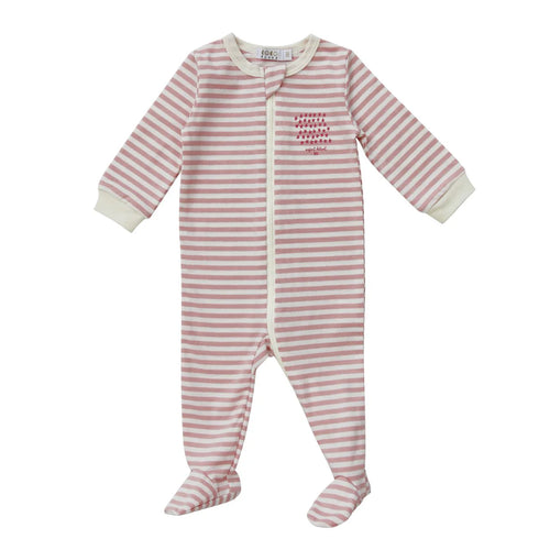 Coco Blanc Striped Footie - Pink