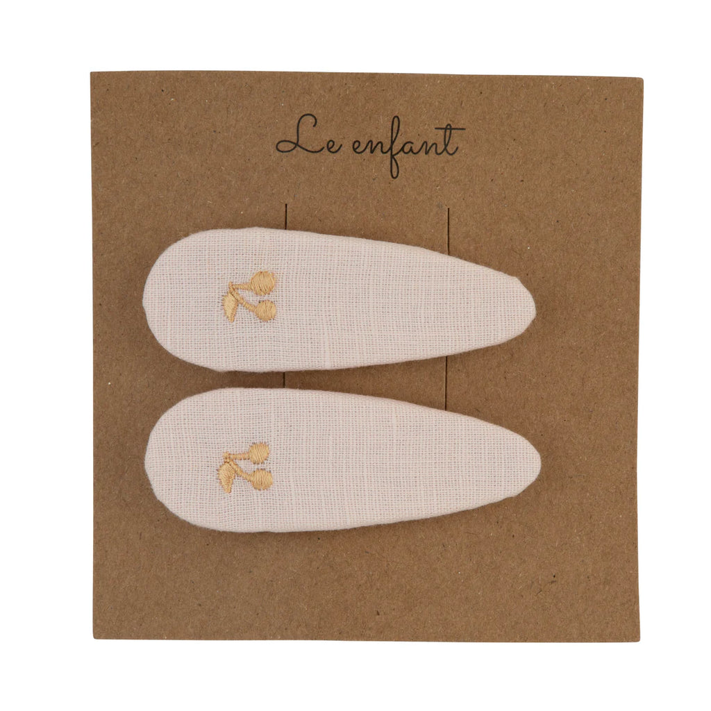 Le Enfant Gold Thread cherry clips- Pink