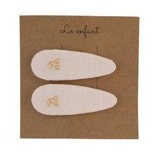 Load image into Gallery viewer, Le Enfant Gold Thread cherry clips - CREAM