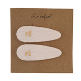 Le Enfant Gold Thread cherry clips - CREAM