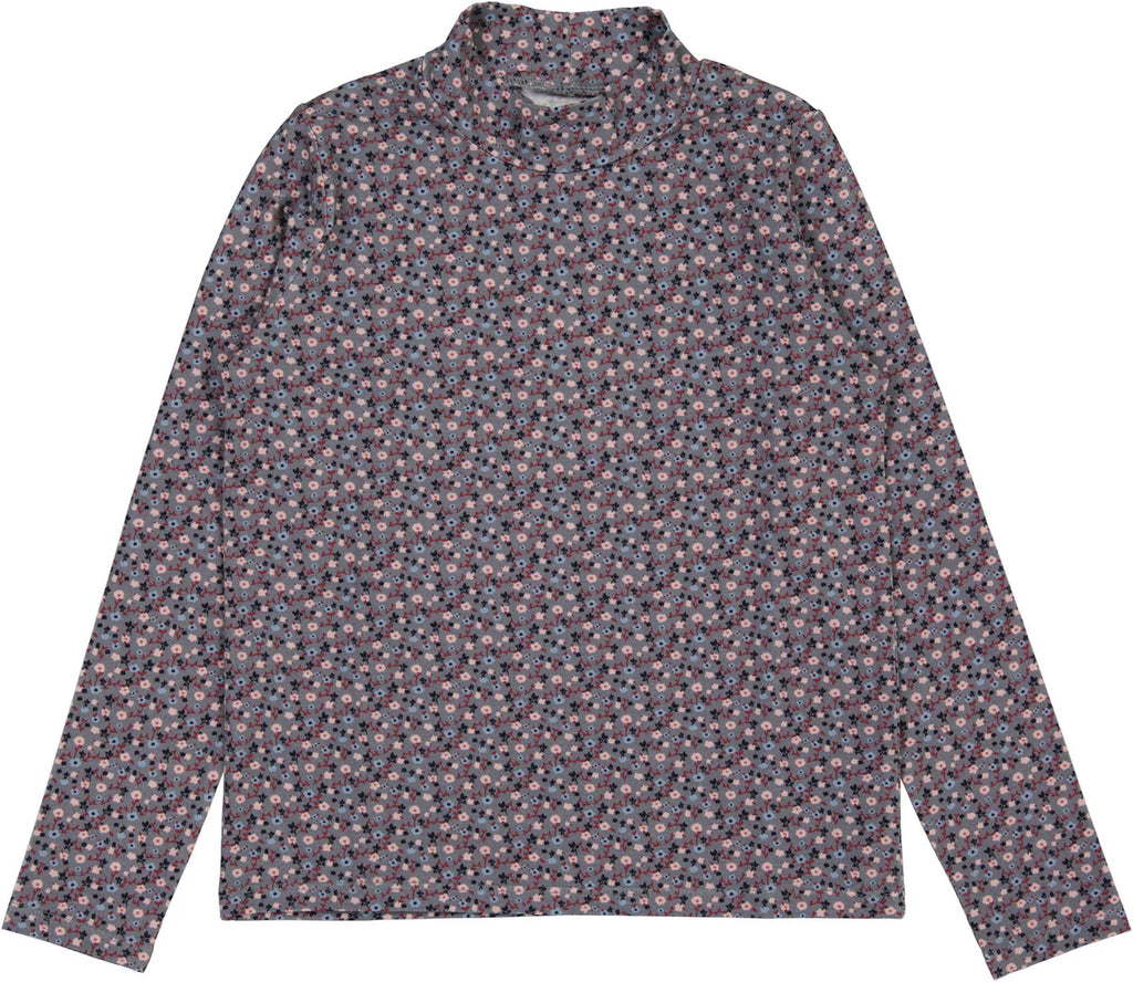 Lil Legs Floral Printed Mockneck - Grey Floral