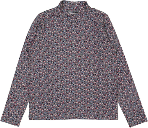 Lil Legs Floral Printed Mockneck - Grey Floral