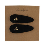 Le Enfant Gold Thread cherry clips - Black