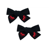 Le Enfant Petite Épopée Embroidered Bows (2 Pack) - Navy