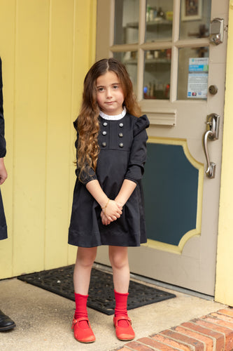NouNelle Black Taffeta Double Breasted Dress