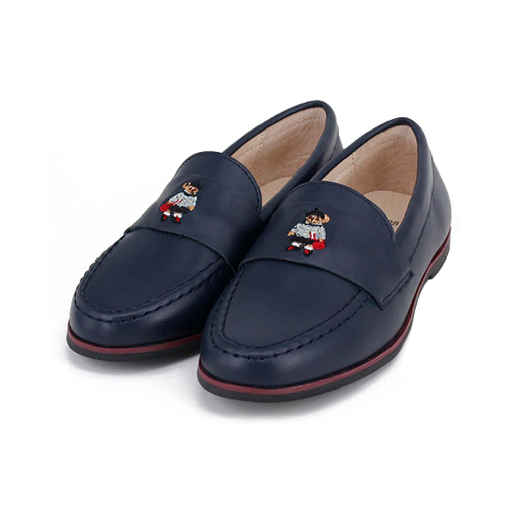 Camille Shoes Ecolier Navy Plaid Leather