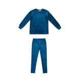 Crew Rib Velour Set - Blue