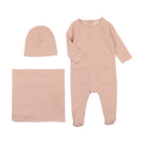 Mema Knits Heathered Roll Neck 3PC Set - Old Rose