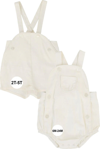 Lil Legs Suspender Shorts - Cream