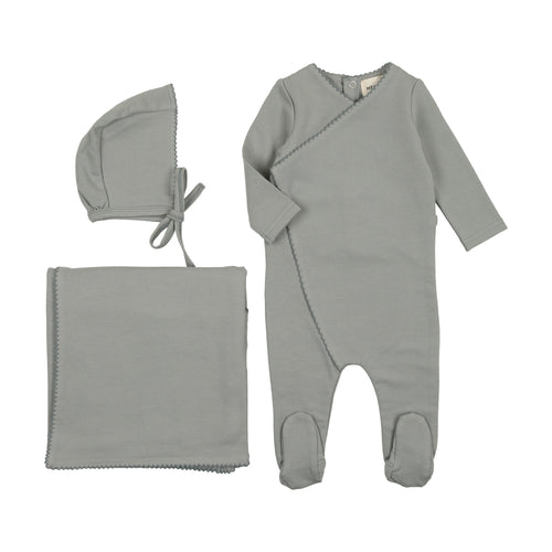 Mema Knits Picot Edge 3PC Set - Powder Blue
